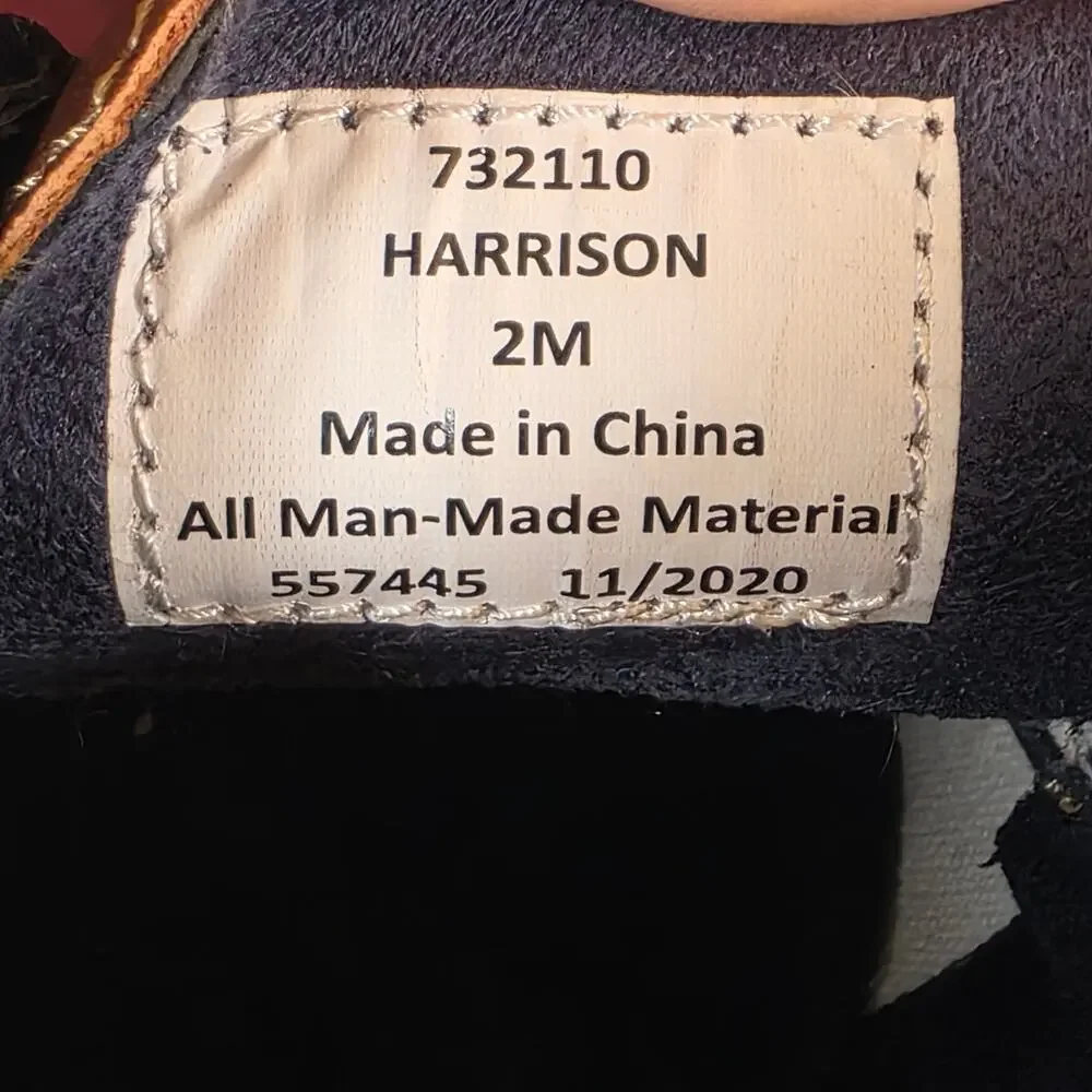 West Harris Boy's Harrison Dress Shoes Brown Navy Size 2M Classic Oxford